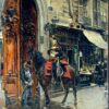 Giovanni Boldini – The Dispatch Bearer (1879) Impressionism – Hand-Painted Oil Reproduction by Dafen Village Studio 1 Hand-painted oil reproduction of The Dispatch Bearer by Giovanni Boldini, 1879 Impressionist cityscape