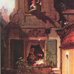 Hand-painted oil painting reproduction of The Intercepted Love Letter by Carl Spitzweg by Dafen Village Studio