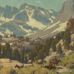 Reproducción al óleo pintada a mano de la obra de Edgar Alwin Payne «The Pack Train Sierra Grande», realizada por Dafen Studio