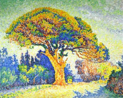 Paul Signac The Pine Tree at St. Tropez (1909) Pointillism – Hand-Painted Oil Reproduction by Dafen Village Studio