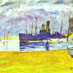 Hand-painted oil painting reproduction of The Port of Cannes (Le Port de Cannes) by Pierre Bonnard, Post-Impressionist landscape oil on canvas.