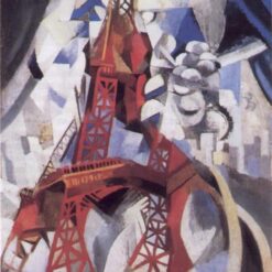 Hand-painted oil reproduction of Robert Delaunay The Red Tower 1911 Orphism cityscape artwork by Dafen Village Studio