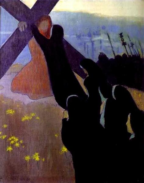 Maurice Denis – The Road to Calvary (La Montée au calvaire, 1889) – Hand-Painted Post-Impressionist Oil Reproduction