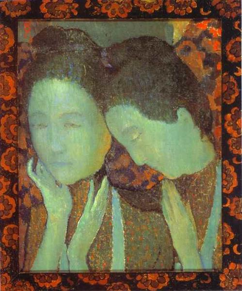 Maurice Denis: The Two Sisters (1891) Post-Impressionist Portrait – Hand-Painted Oil Reproduction by Dafen Village Studio