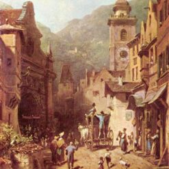 Hand-painted oil painting reproduction of The Visit of the Father by Carl Spitzweg by Dafen Village Studio