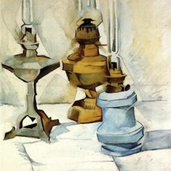 Hand-painted oil reproduction of Three Lamps by Juan Gris 1910 1911 Cubism still life