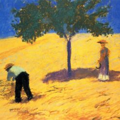 Hand-painted oil reproduction of August Macke's Tree in the cornfield 1907 Expressionist landscape painting by Dafen Village Studio
