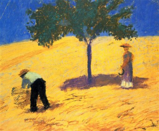 August Macke Tree in the cornfield (1907) Expressionism – Hand-Painted Oil Reproduction by Dafen Village Studio