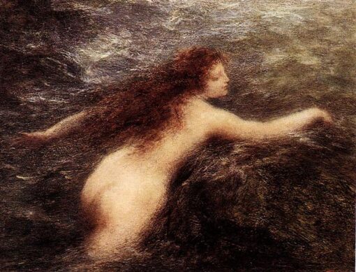 Henri Fantin-Latour: Undine (c.1896) Symbolism Mythological Canvas Art – Hand-Painted Oil Reproduction by Dafen Village Studio