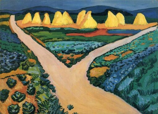 Hand-Painted Oil Painting Reproduction: Vegetable Fields by August Macke