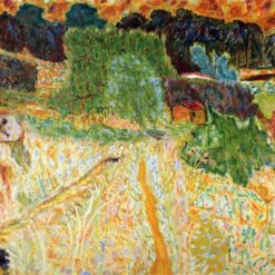 Hand-painted oil painting reproduction of View from the Artist's Studio, Le Cannet by Pierre Bonnard, Post-Impressionist landscape oil on canvas.