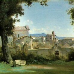 Hand-painted oil painting reproduction of Rome - View from the Farnese Gardens 1826 by Camille Corot
