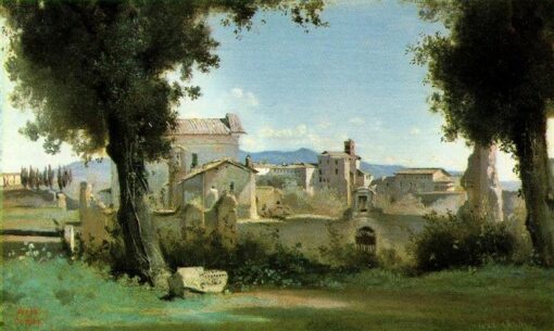 Hand-Painted Oil Painting Reproduction: Rome – View from the Farnese Gardens by Camille Corot