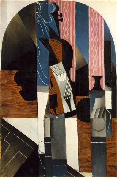 Juan Gris – Violin and Ink Bottle on a Table (1913) Synthetic Cubism – Hand-Painted Oil Reproduction by Dafen Village Studio