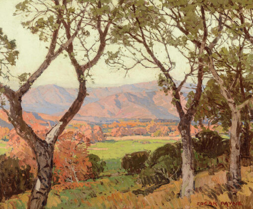 Edgar Payne – Vista Through the Sycamores, Ojai Valley Impressionist Oil Painting Reproduction by Dafen Village Studio