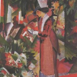 Hand-painted oil reproduction of August Macke's Walk in flowers 1912 Orphist garden scene by Dafen Village Studio