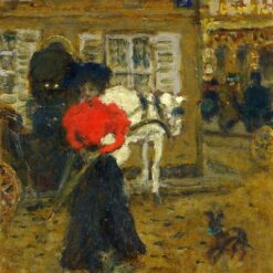 Hand-painted oil painting reproduction of Woman on the Street by Pierre Bonnard, Post-Impressionist street scene canvas art.