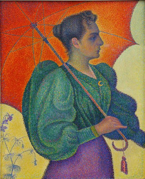 Paul Signac Woman with a Parasol (Femme à l’ombrelle, 1893) Pointillism – Hand-Painted Oil Reproduction by Dafen Village Studio